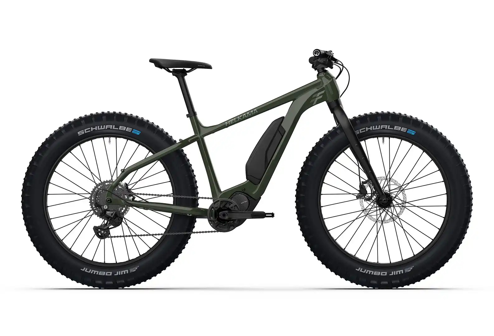 Helkama F 10 sähköfatbike runkoakulla ja leveillä renkailla