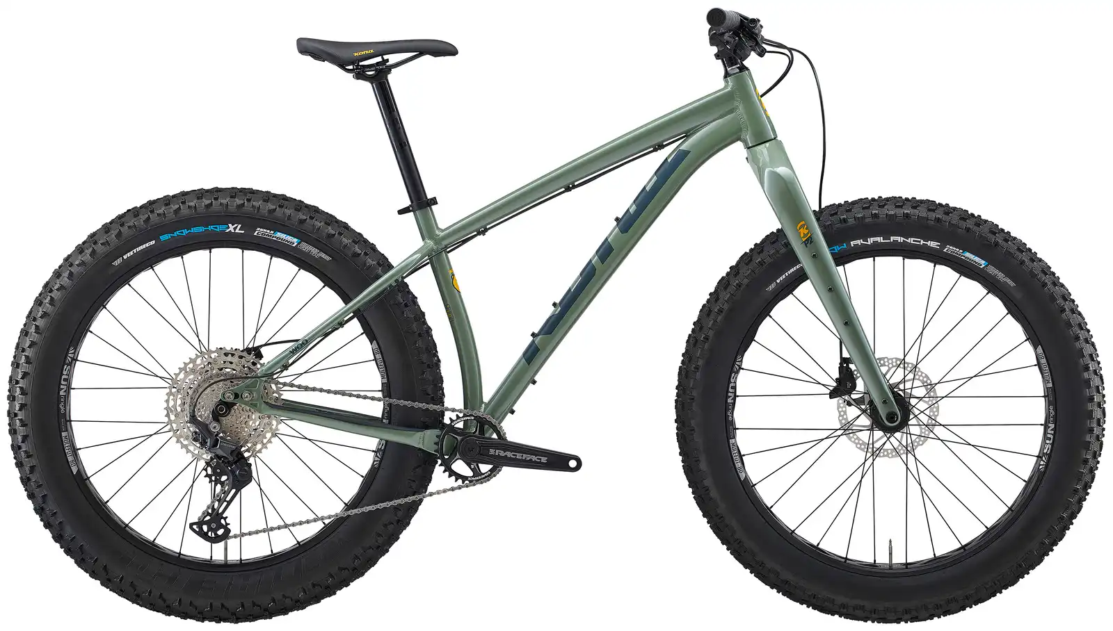 Kona Woo fatbike hiilikuituhaarukalla ja leveillä renkailla
